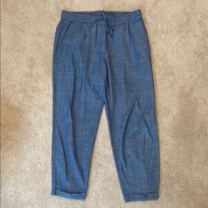 J. Crew Blue Ankle Cropped Pants with Relaxed Fit